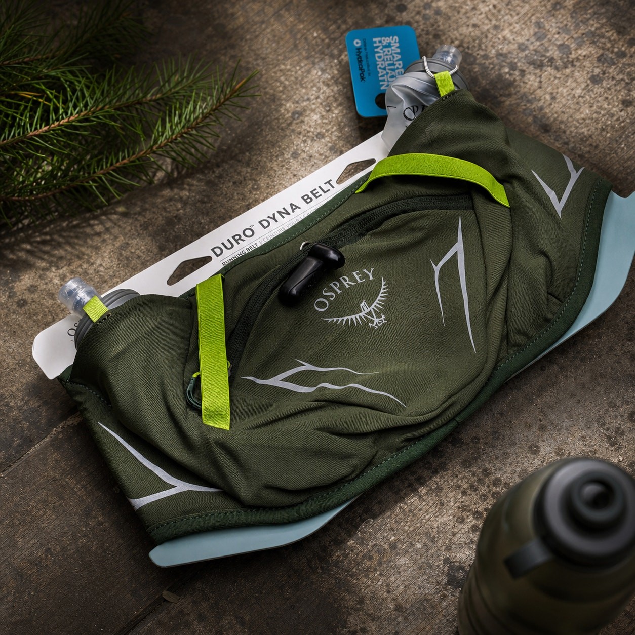 NWT Osprey Duro Dyna Running Hydration Belt w/ Flasks Seaweed Green O/S