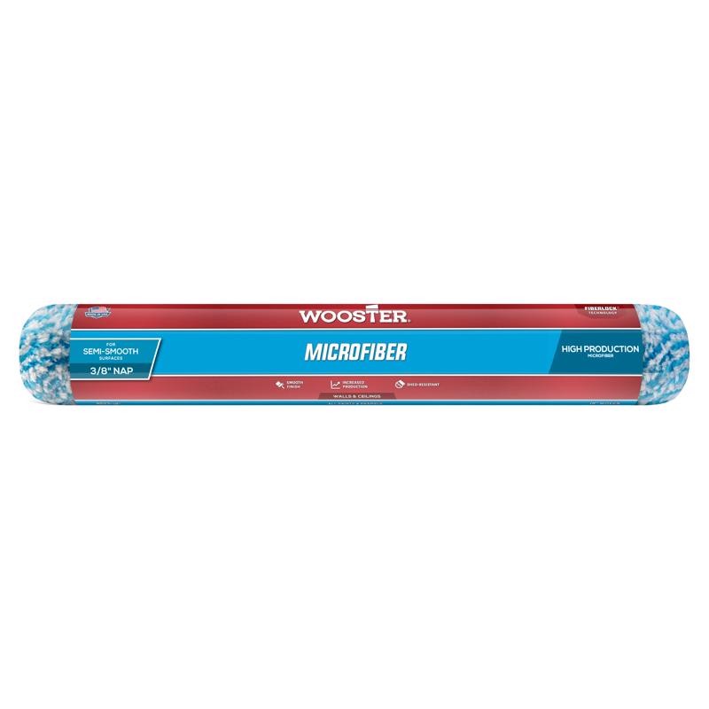 Wooster R523-18 White Microfiber Fabric Paint Roller Cover 18 W x 3/8 in.