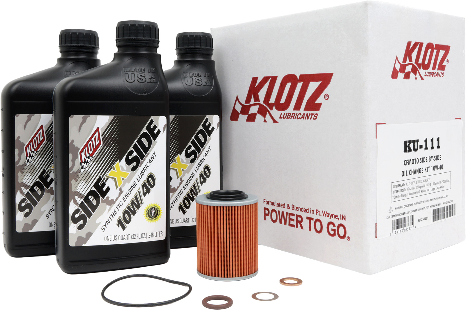 KLOTZ 2025 CFORCE 1000 Overland CF-MOTO CFMOTO SXS 3QT SYNTHETIC OIL CHANGE KIT