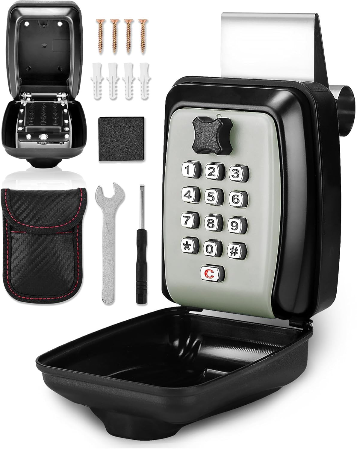 Car Lock Box Punch Button Combination Car Window Key Safe Box Portable Key Stora