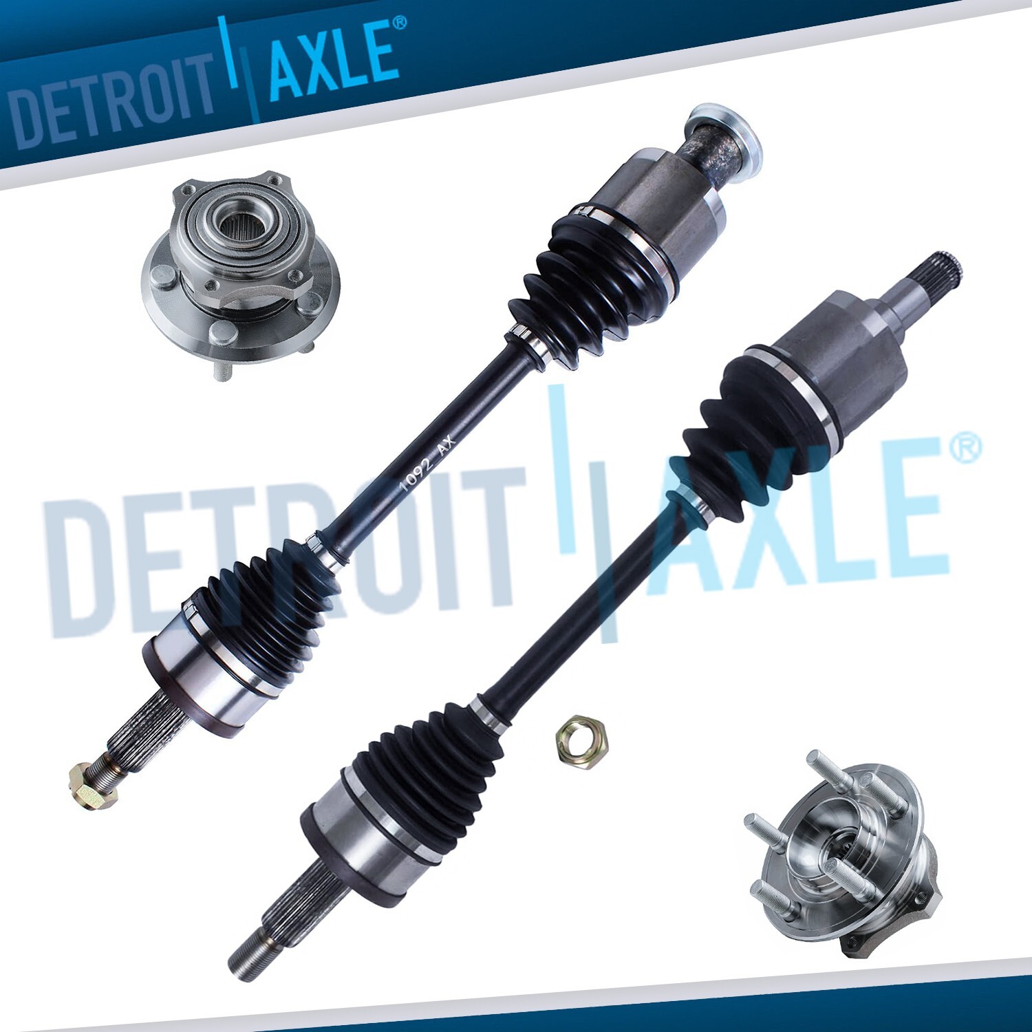 AWD Front CV Axles Wheel Bearing Hubs Set for Dodge Charger Magnum Chrysler 300