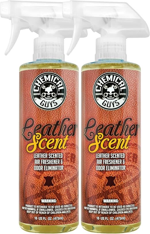 Chemical Guys - Leather Scent Air Freshener & Odor Eliminator (16 oz) (2 Pack)