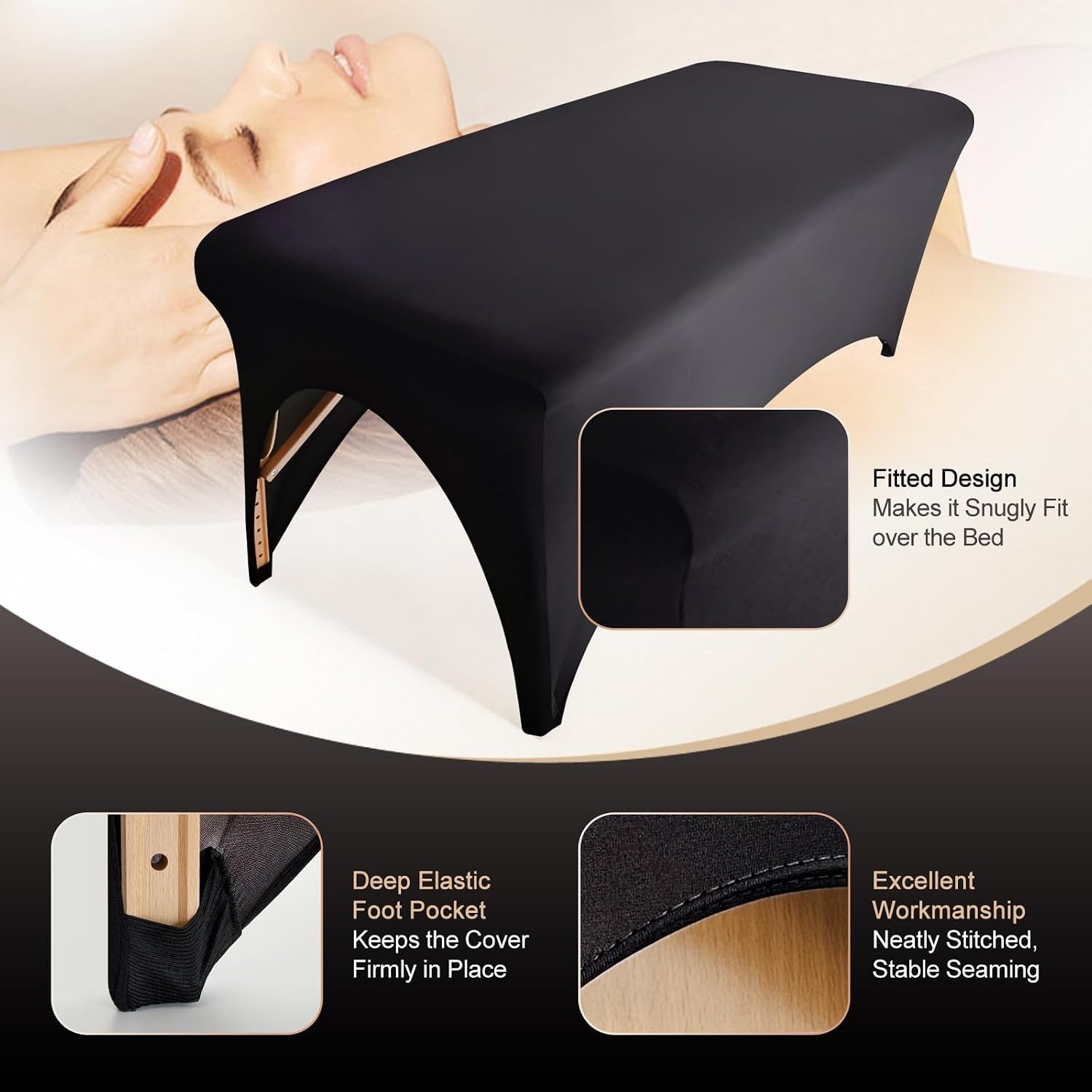 Machine Washable Spa Bed Cover - Soft Protective Topper for Beauty Tables