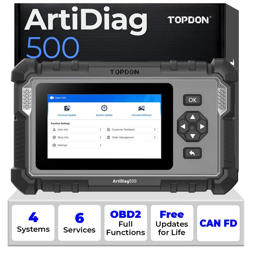 2026 TOPDON AD500 OBD2 Scanner Engine ABS SRS Code Reader Car Diagnostic Tool