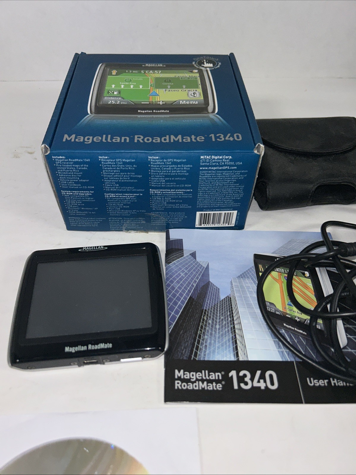 Magellan RoadMate 1340 GPS CD Two Chargers Manuals Bundle