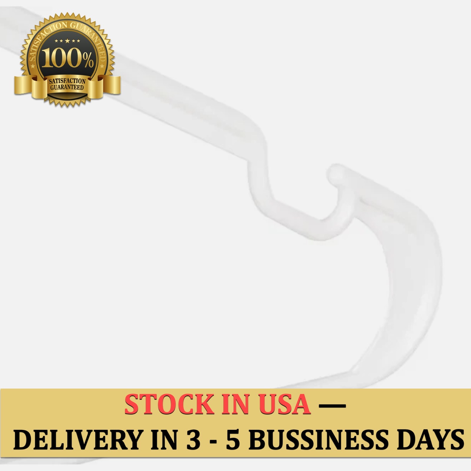 Heavy-Duty Non-Slip Plastic Clothes Hangers with Double Hooks White 10 Pack