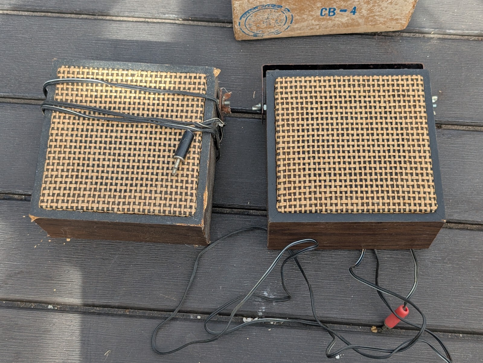 2 Vintage GEMCO CB-4 Extension Speaker Walnut for CBs Rare