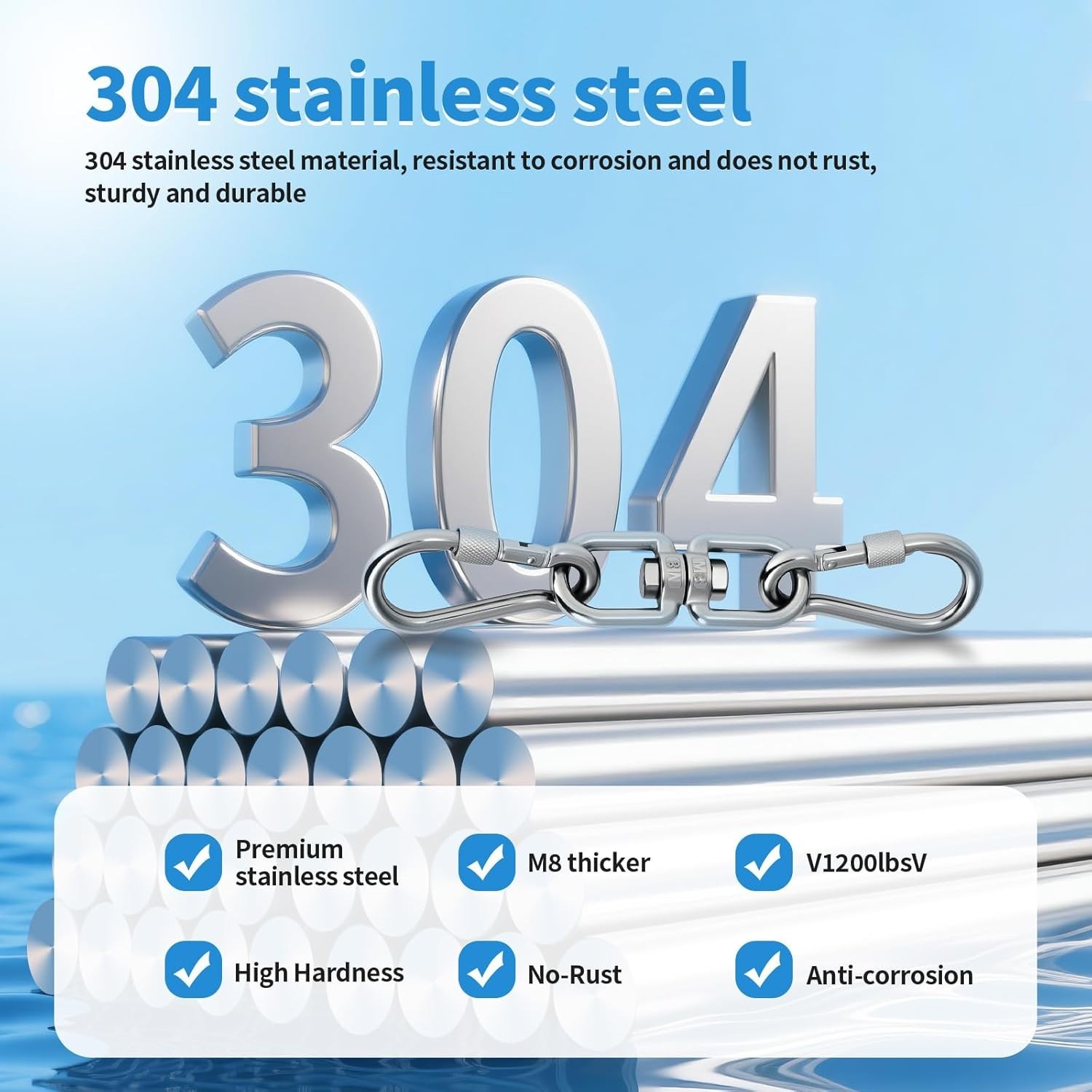 Versatile 1200 lb Swivel Hook & Snap Hook Set - Perfect for Hammocks & Gyms