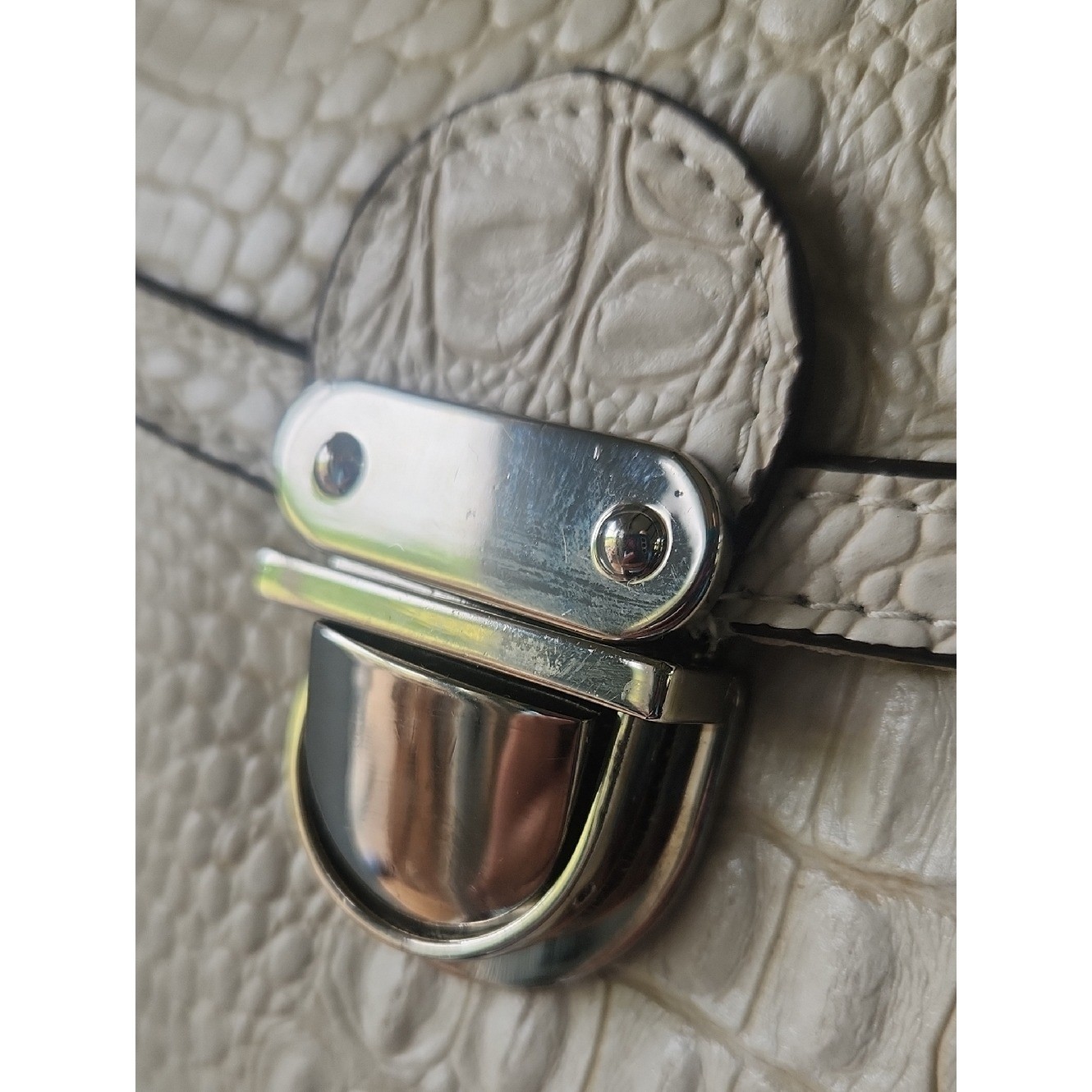 Vegan Croc-Embossed Small Crossbody Shoulder Bag