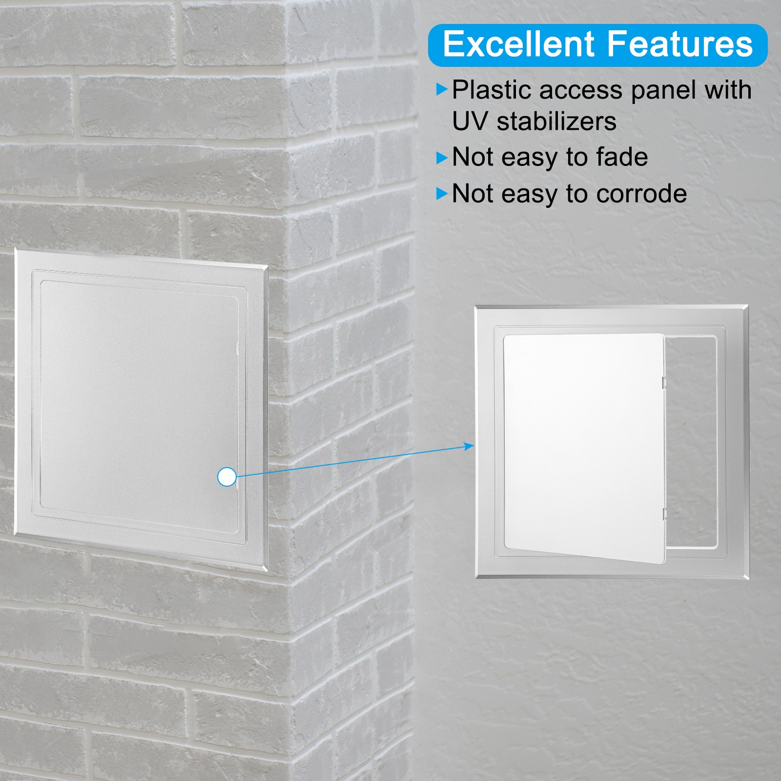 5x5 Inch(120x120mm) Self-Adhesive Access Panel, Access Doors, Silver Tone