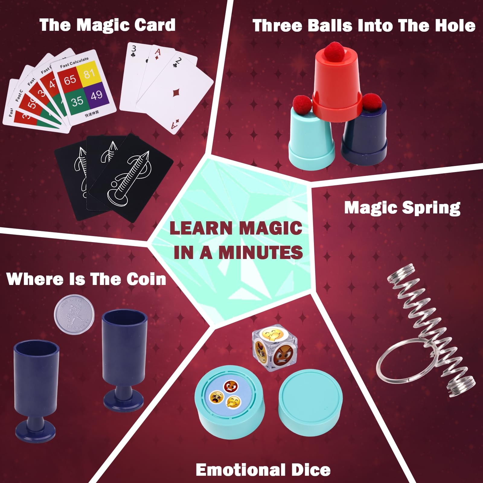 Magic Kit - 250+ for Beginner Tricks Show with Small, Colorful