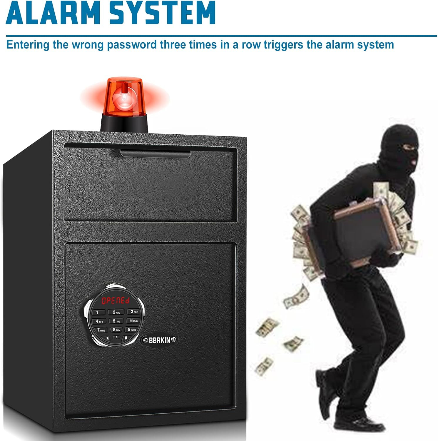 Depository Drop Safe with Electronic Keypad & Key Backup, 2.2 cuft