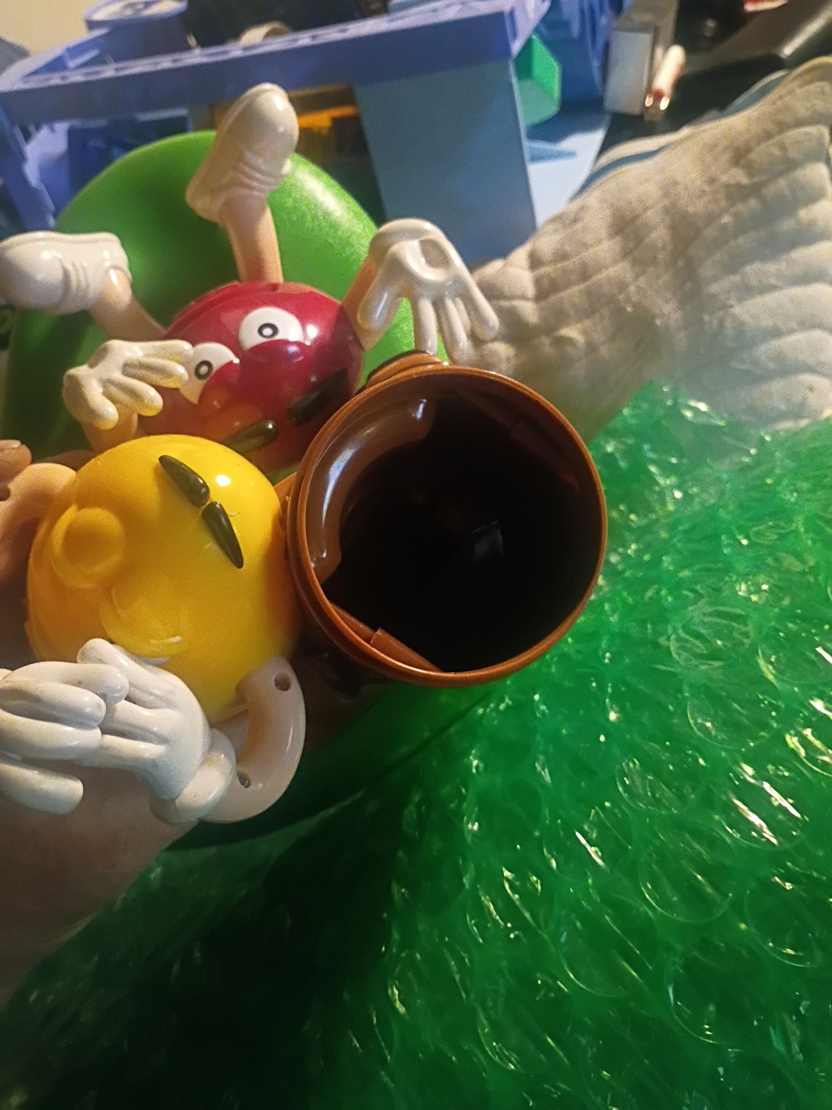 Vintage M&Ms Dispenser Red and Yellow Candy