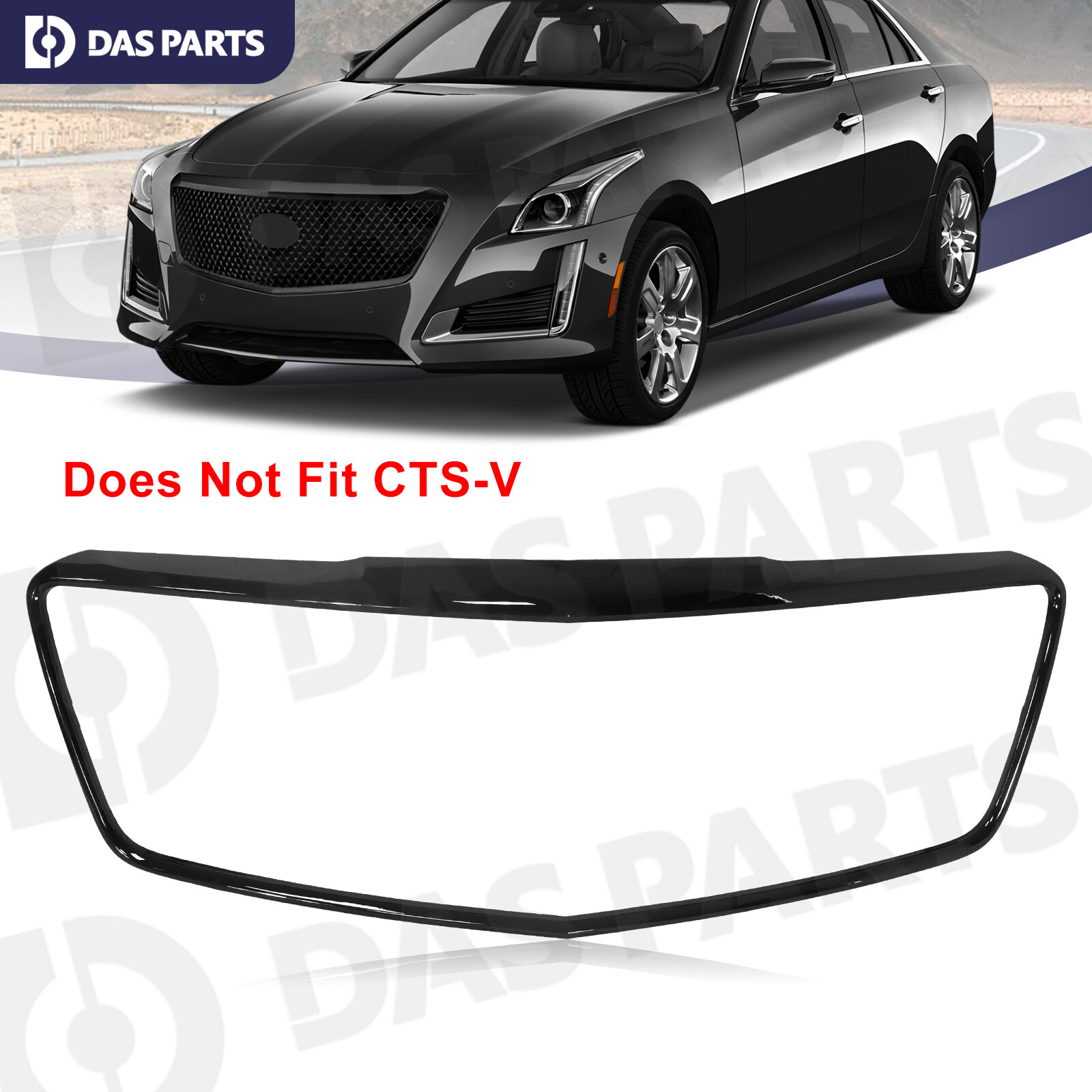 Glossy Black Grille Trim For 2015-2018 Cadillac CTS Center 84124872 GM1202105