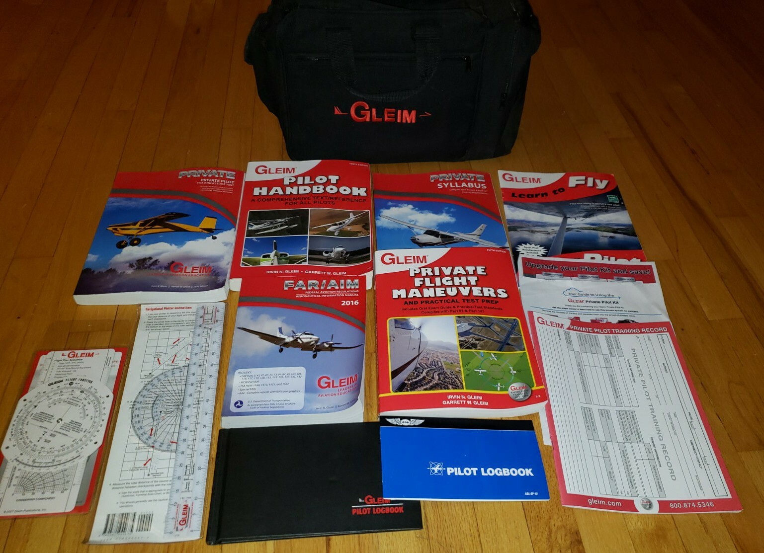 Gleim Private Pilot Test Prep Training Materials Kit Knowledge Flight Plotter ++