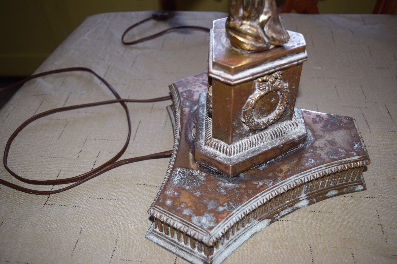 Vintage Cast Metal Art Noveau Lamp