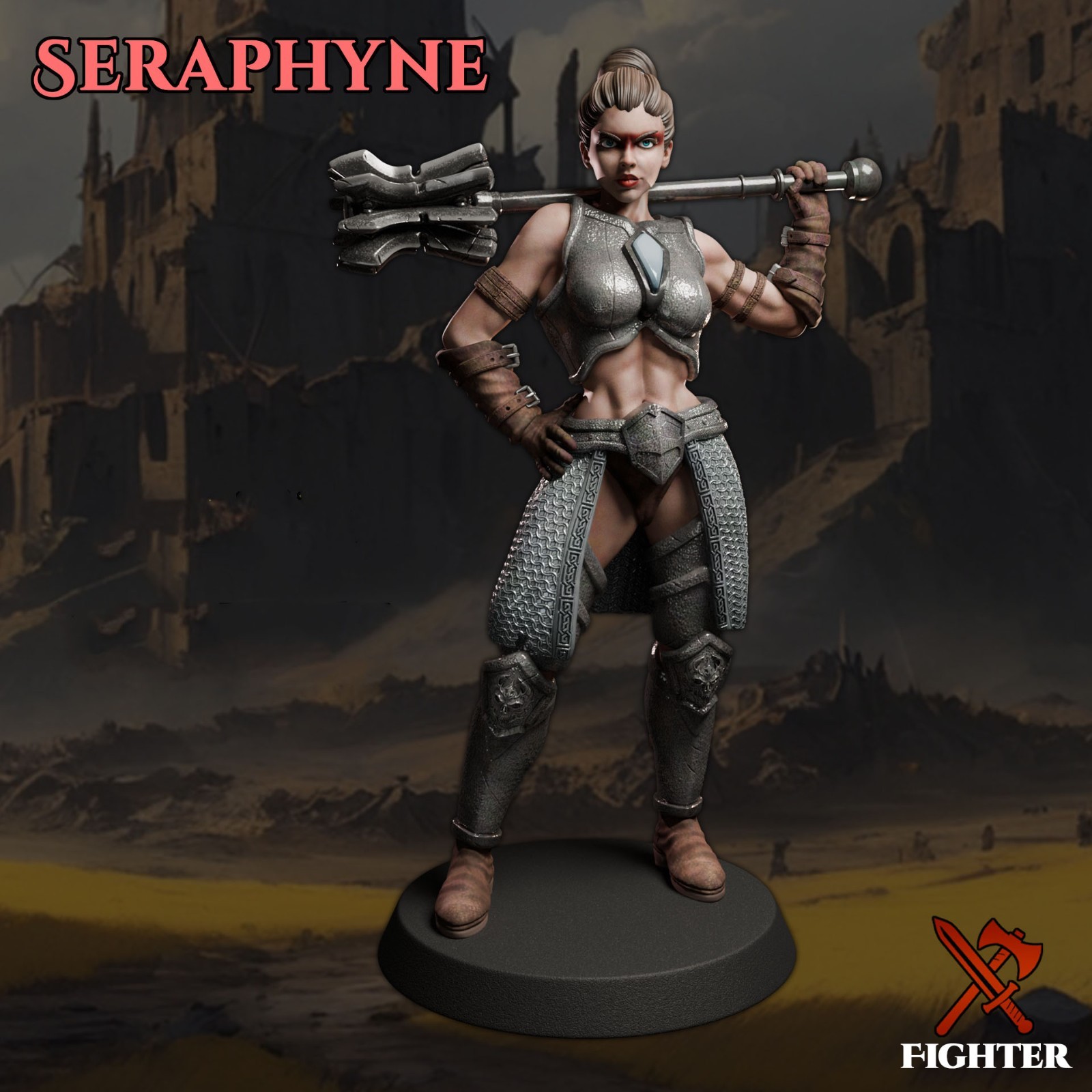Dungeons & Dragons Playable Character - Female Human Seraphyne - Fighter