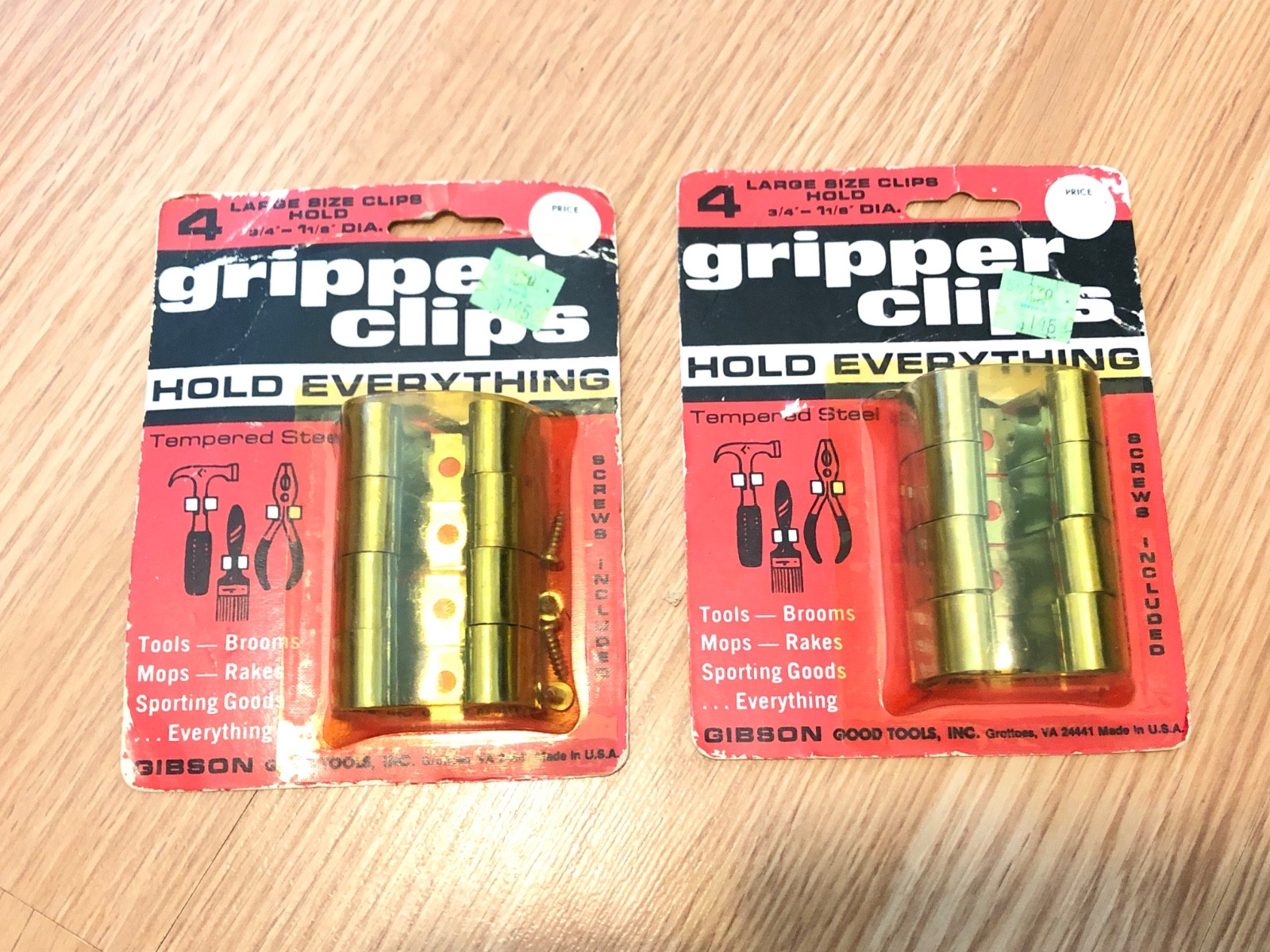 Lot of 2 Packs - Gibson 225-L Gripper Clips 3/4”-1-1/8” Diameter -4 In Each Pack