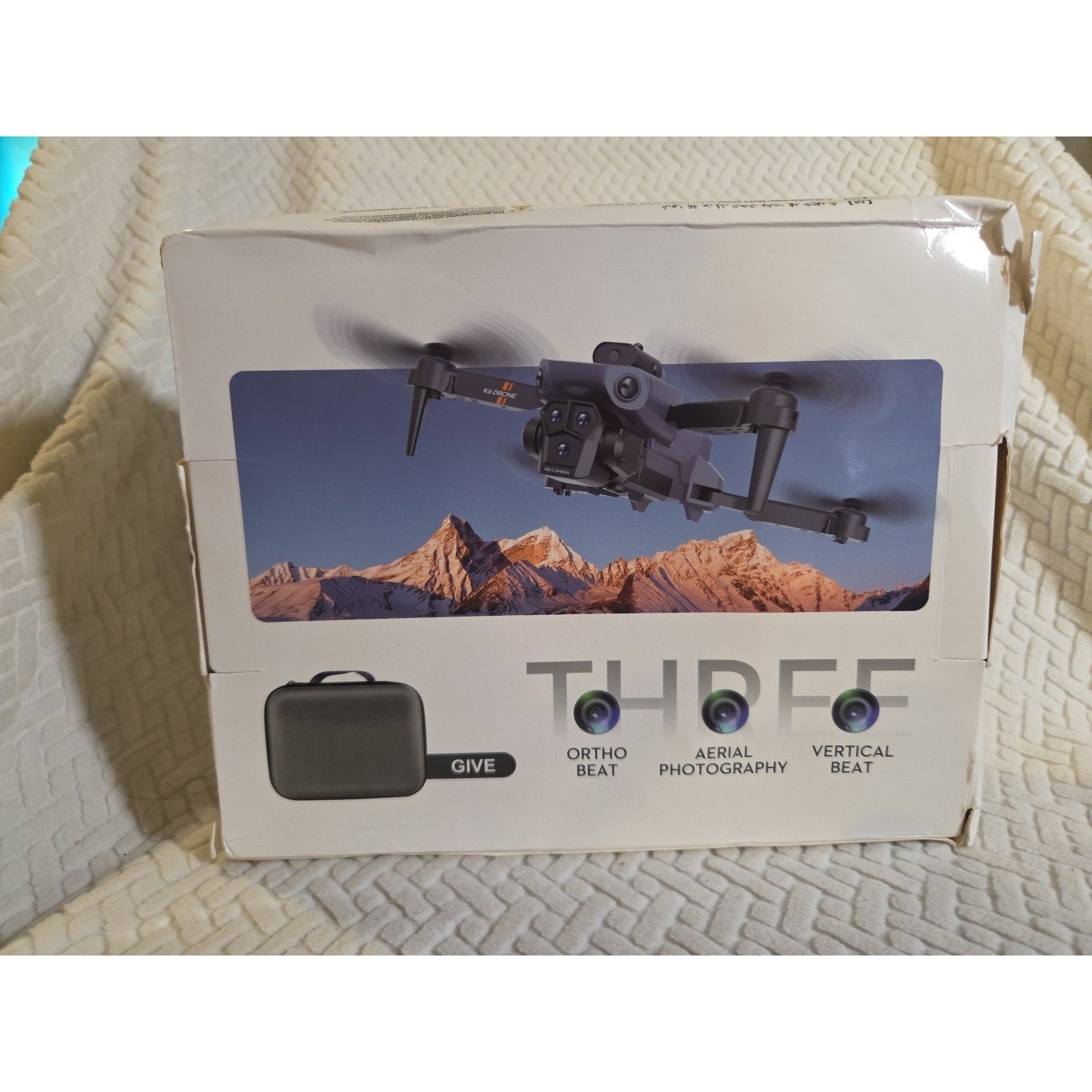 Three 4K Dual HD Camera Two RC Way Foldable Black Drone NO. K6 Max