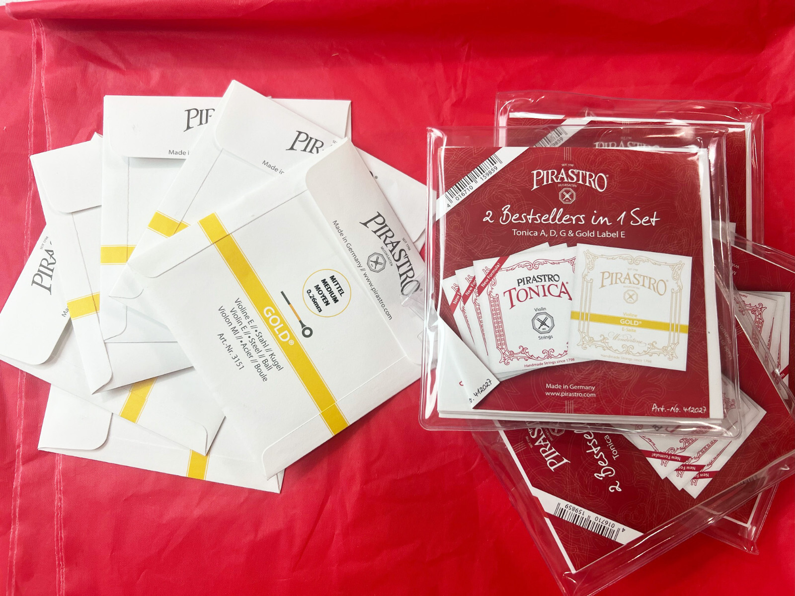 ** 100% Authentic**Tonica Violin String Set  4/4 -Gold Label E ( Ball or Loop)