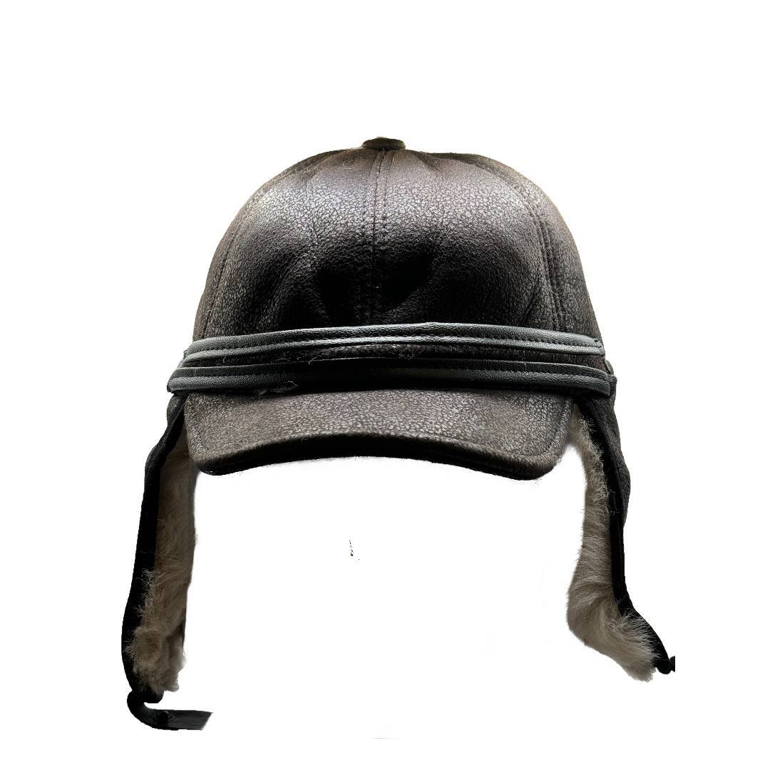 Men's FUR WINTER HAT Sheepskin Shearling LEATHER TRAPPER USHANKA Hat M-XXXL