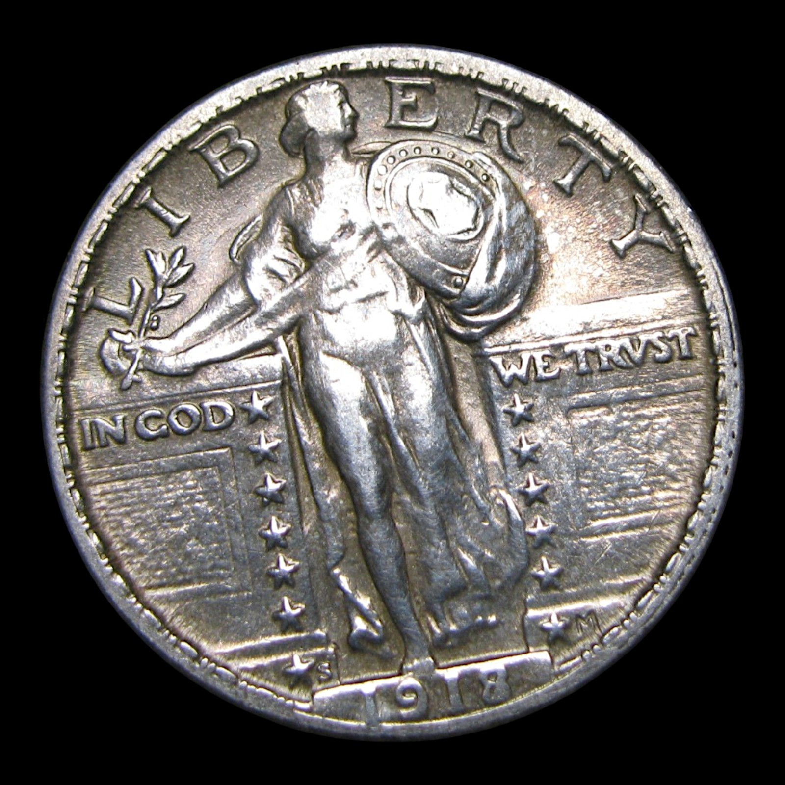 1918/7-S Standing Liberty Quarter Silver ---- Stunning Details Coin ---- #KK902