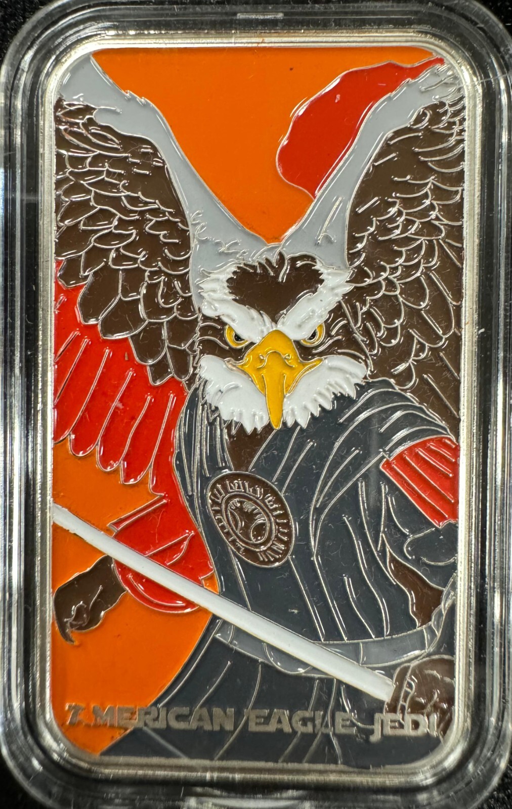 2024 Fantasy Mind Bullion American Eagle Jedi 1 oz Colorized Silver Bar - In Cap