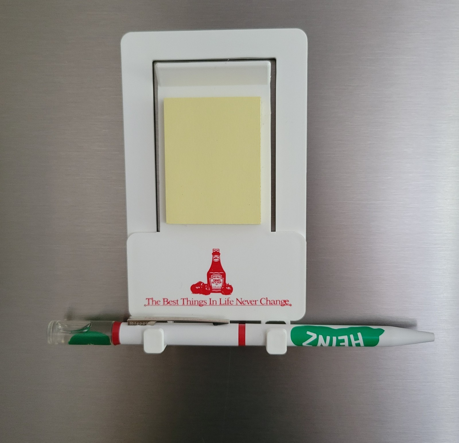 Heinz Ketchup Magnetic Notepad With Pen Set Vtg Yellow Memo Pad Green