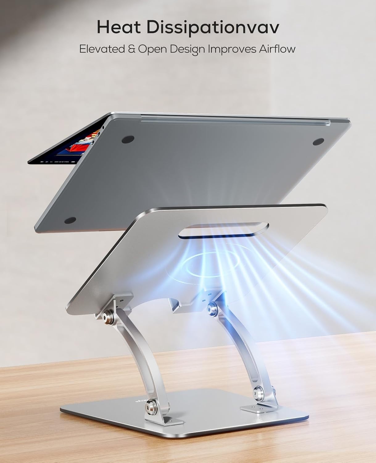 Ergonomic Adjustable Laptop Stand for Desk, Dual Foldable Computer Riser with...