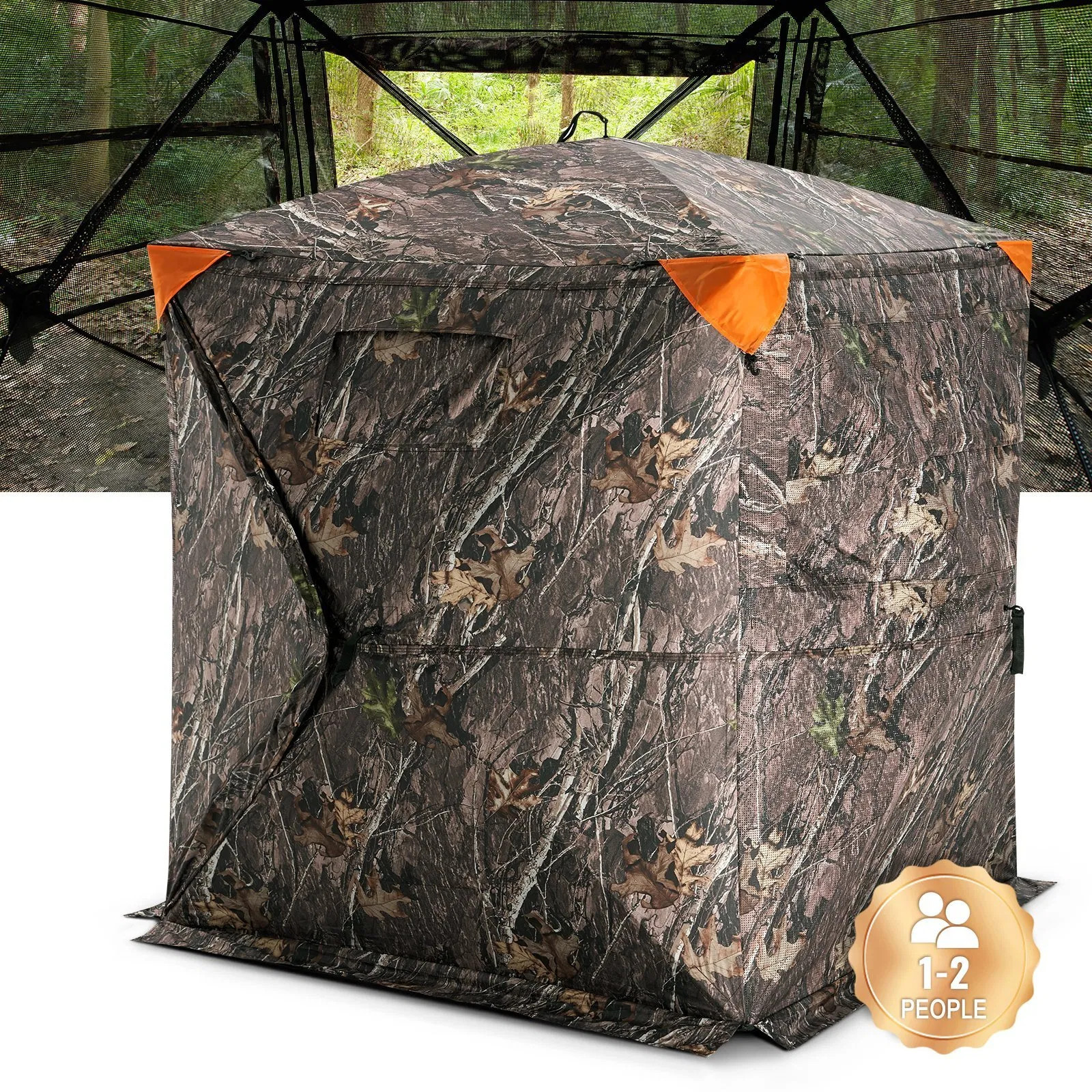 Hunting Blind, 270?° See Through Ground Blind, 1-2 Person Pop Up Deer Blind