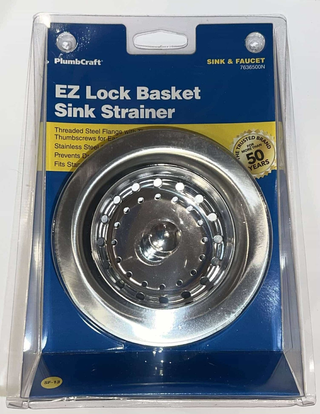PLUMB CRAFT 7636500N EZ Lock Basket Sink Strainer SF 13