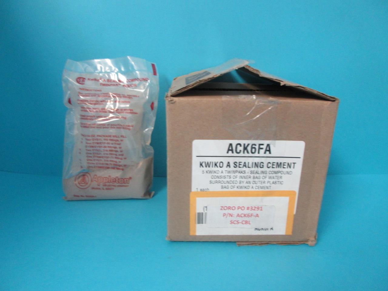 Brand New Box of 5 Appleton Kwiko A Sealing Cement Compund p/n ACK6FA