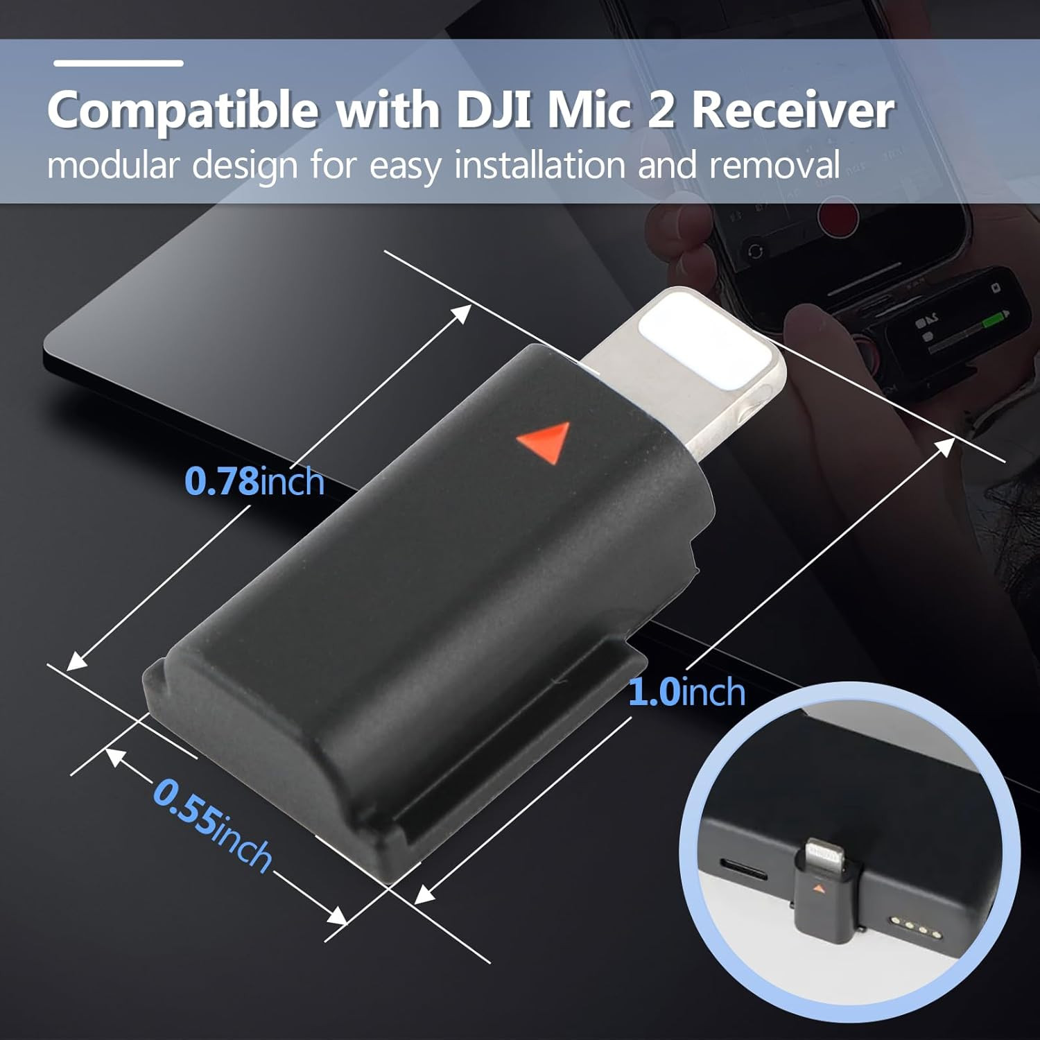 for DJI MIC 2 Adapter Phone Wireless Microphone Receiver for Mic 2