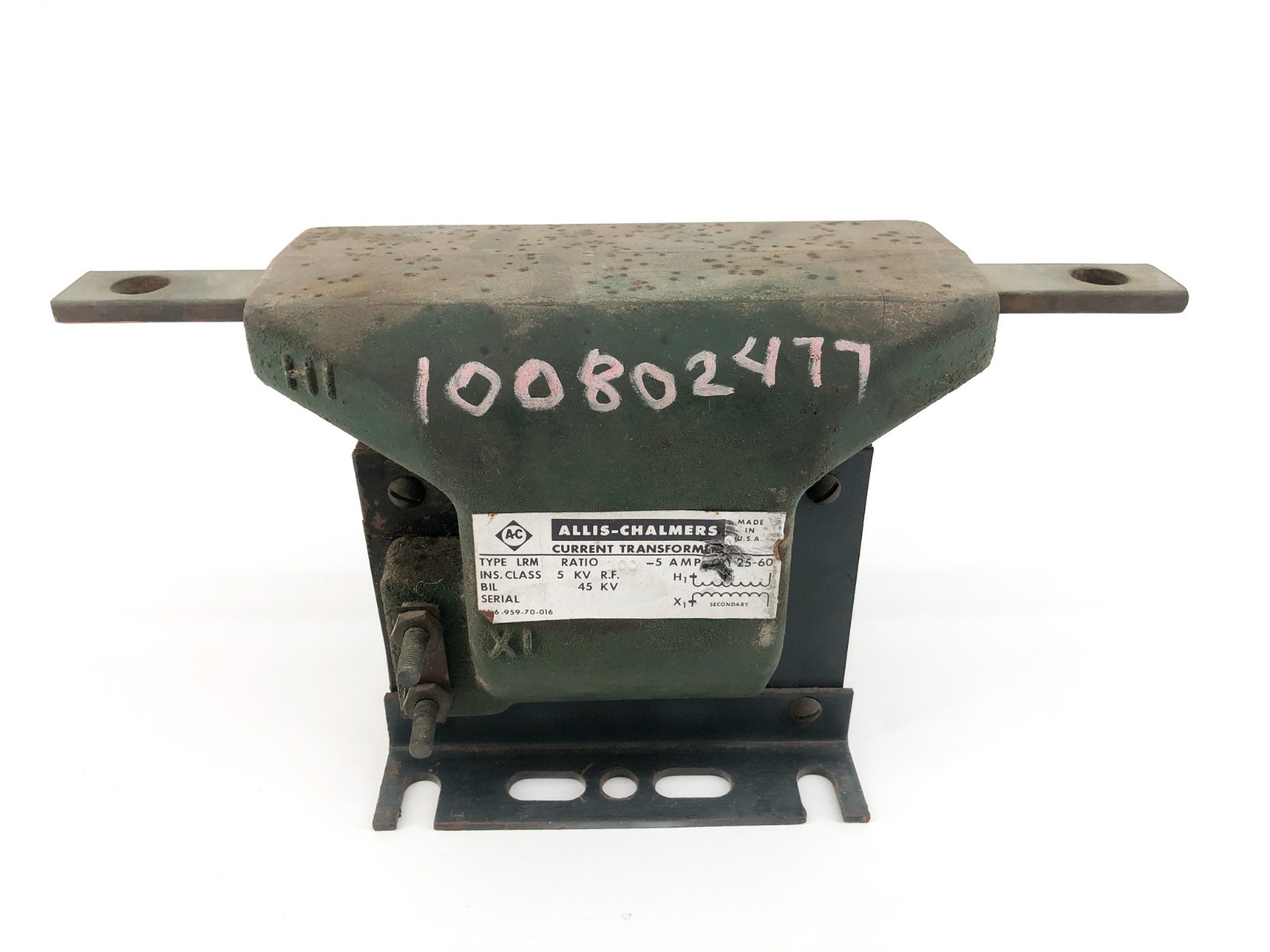 Allis-Chalmers Type LRM Current Transformer 100:5 Amp CY. 25-60