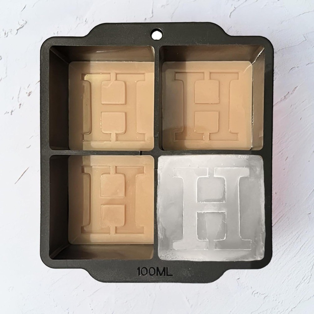 Letter H Monogram Ice Cube Mold Custom Ice Cube Mold 2 Inch Big Initials