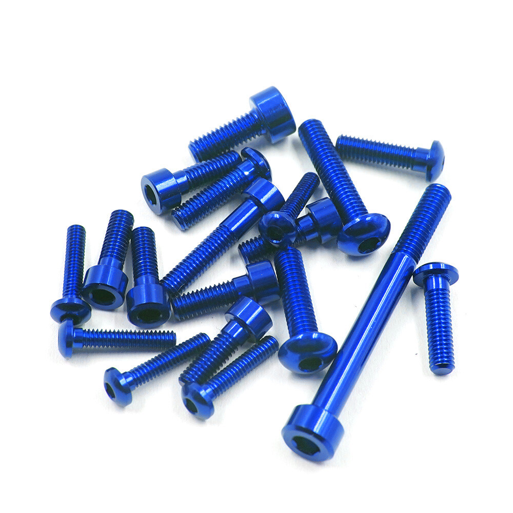 Yeah Racing YA-0733DB Aluminum Screws Set Blue for SANWA M17 Transmitter