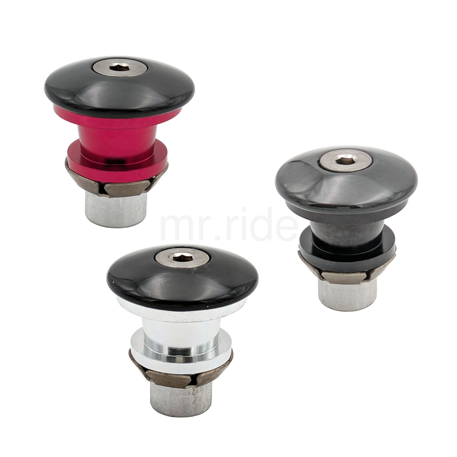 Bike Fork Steerer Compressor/Expander Plug W/ carbon Top Cap 1-1/8" 3 Colors