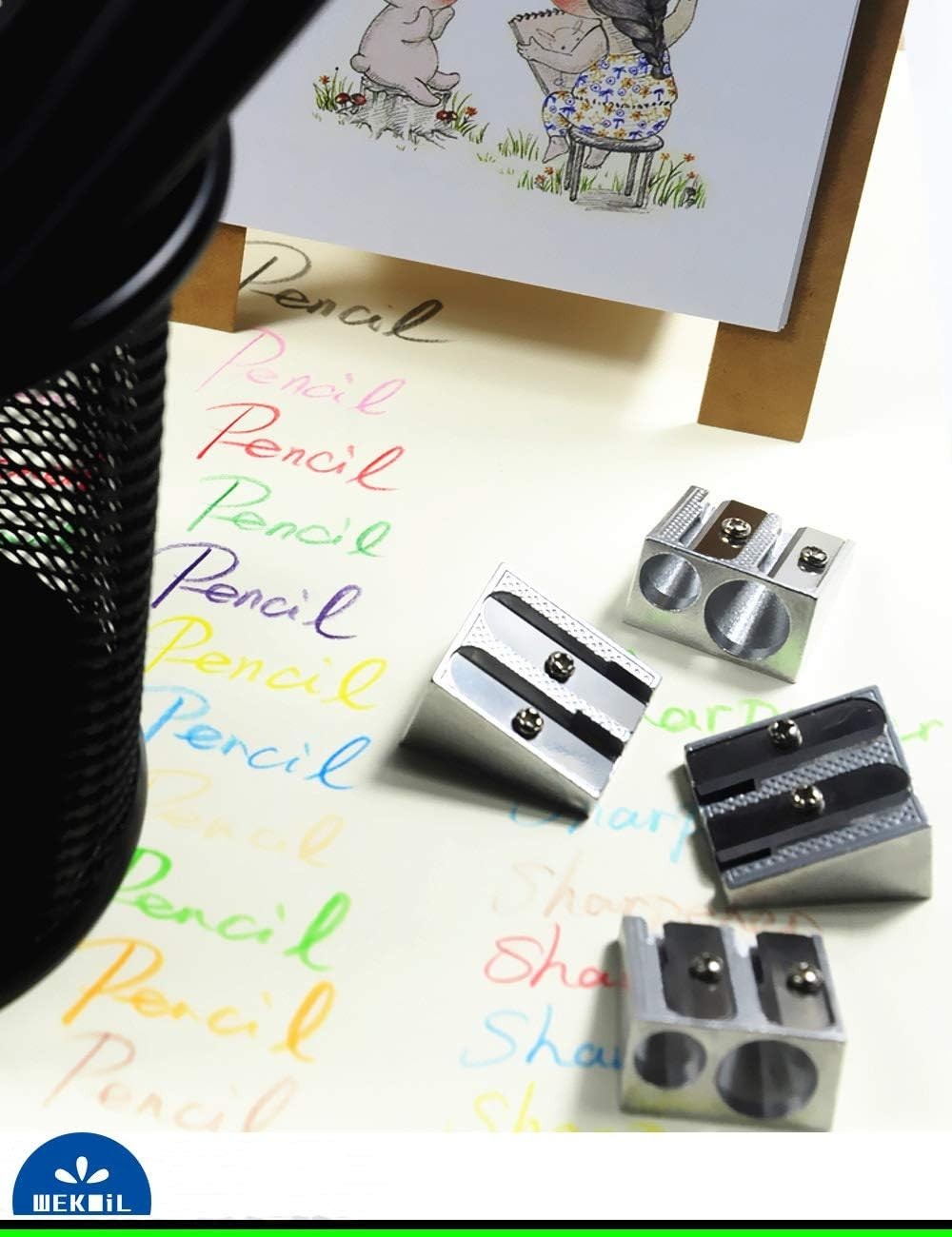 Metal Pencil Sharpener,4PCS Pencil Sharpener Handheld, Pencil Sharpener Manual,