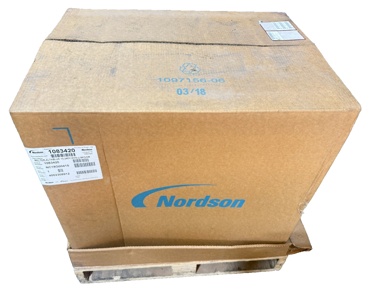 Nordson 1083420 ALTAblue 10TT Hot Melt Glue Dispenser, 274794 Hose, 240VAC