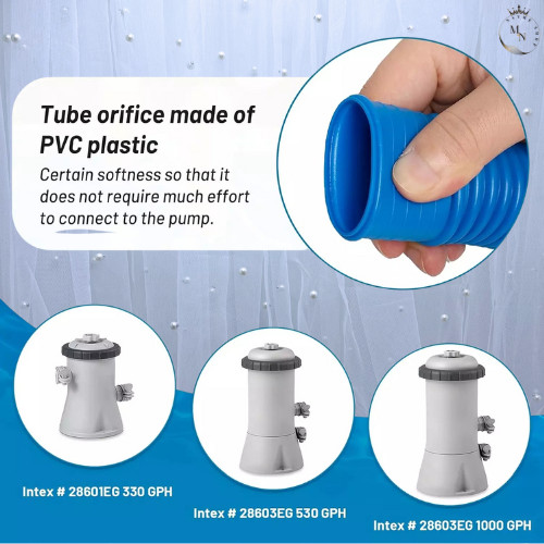 Pool Hoses Replacement 1.25" X 41" For Above Ground Pools Diameter Pool Pump