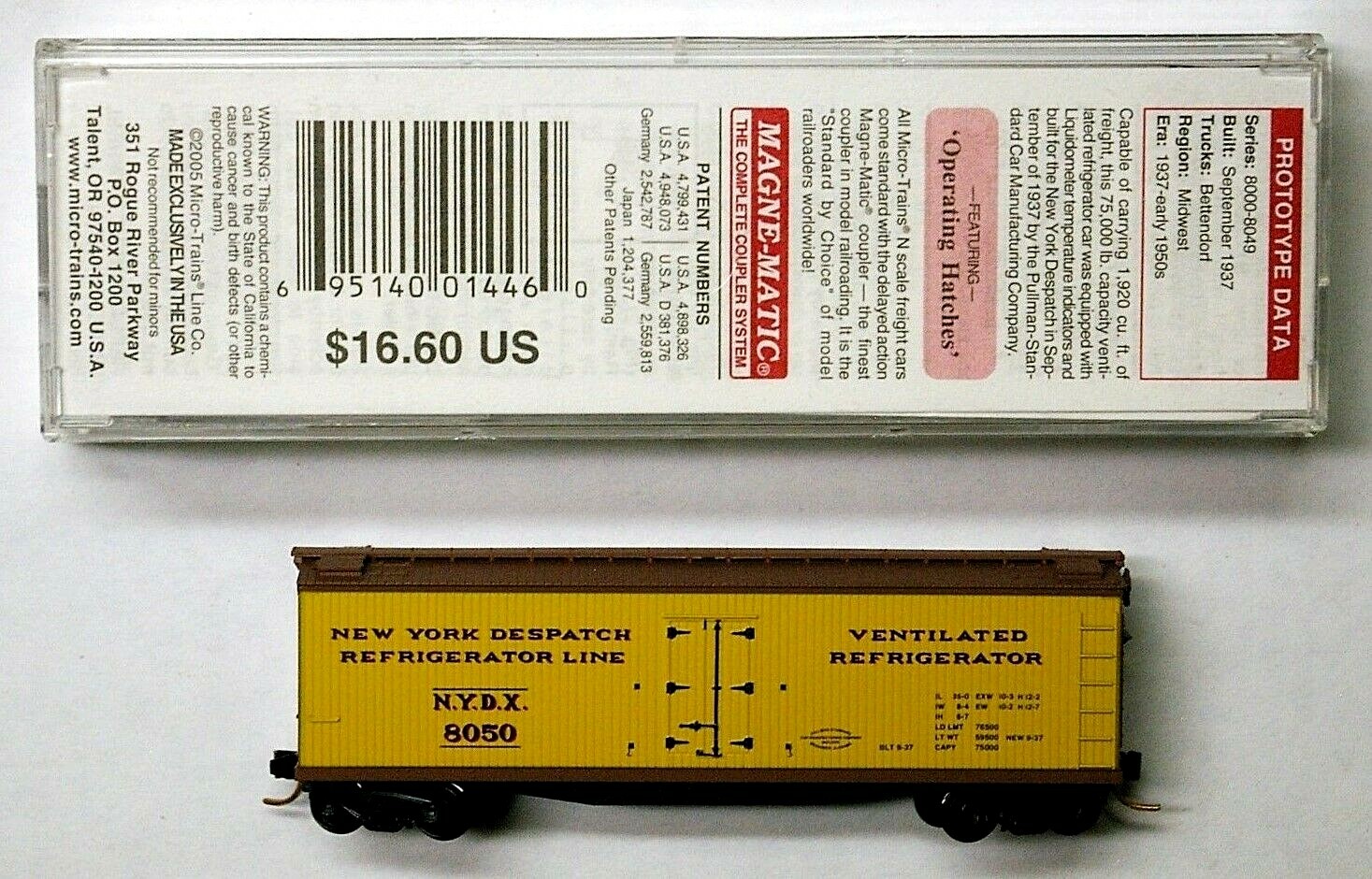 MTL Micro-Trains 04700080 47080 New York Despatch NYDX 8050 refrigerator car