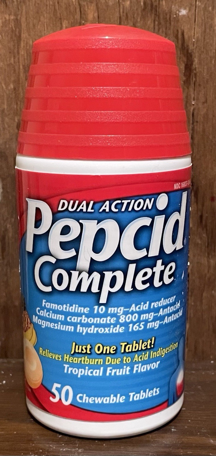 PEPCID COMPLETE Acid Reducer 50 Chewable Tablets - Tropical Fruit - EXP 9/28 NEW