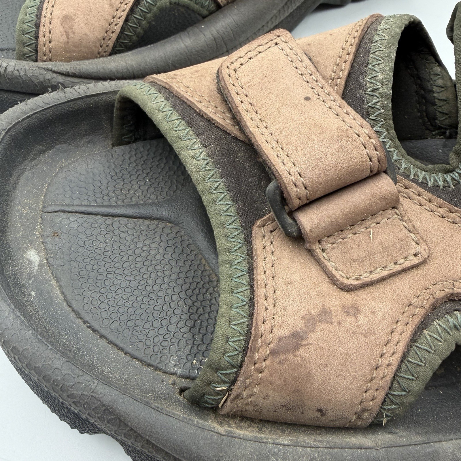 Nike Air Adjustable Strap Golf Sandals Brown Green Mens US 11 EUR 45