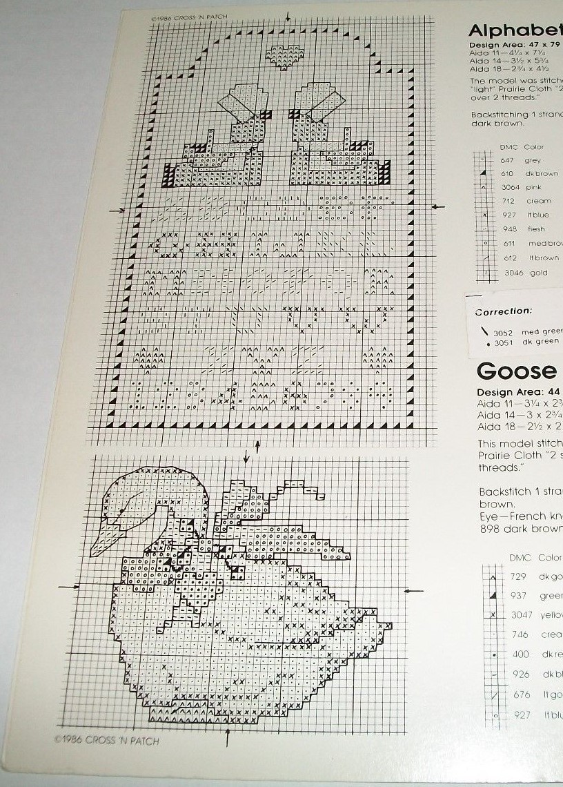 COUNTED CROSS STITCH LEAFLET PATTERN PLAIN AND SIMPLE SAMPLER OOP 1986