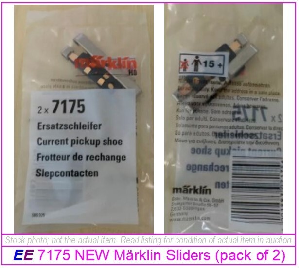 NEW 7175 Märklin  AC Slider (Pack of 2) for various Cars and Locos, 1.65" long