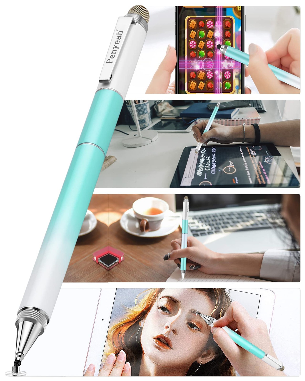 Capacitive Stylus Pen 4-in-1 Dream Blue - 4 Interchangeable Tips