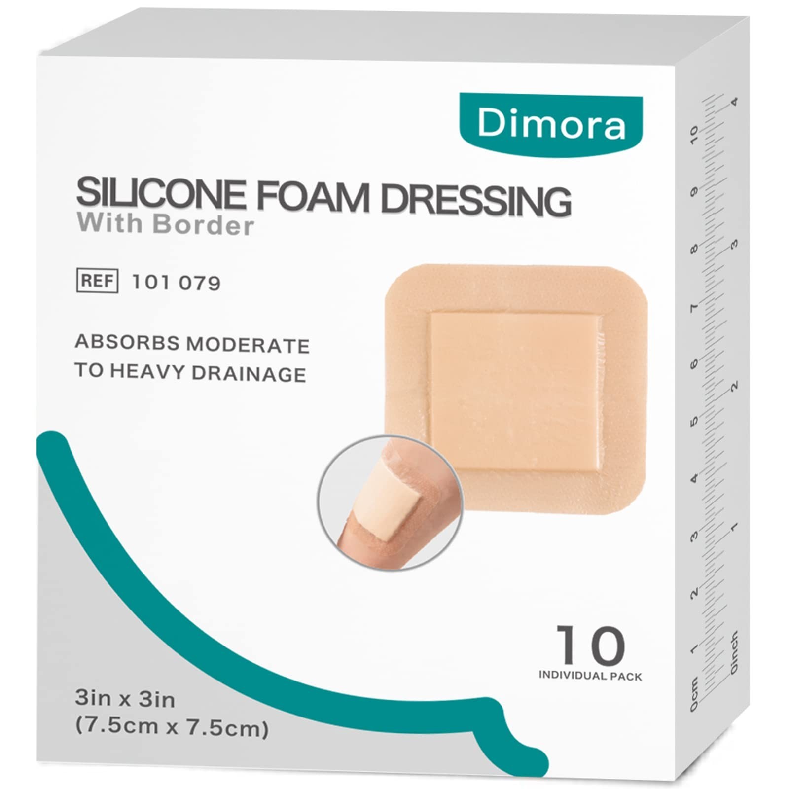 Silicone Foam Dressing 3"x3" 10 Pack &Hydrocolloid Wound Dressing 10 Pack