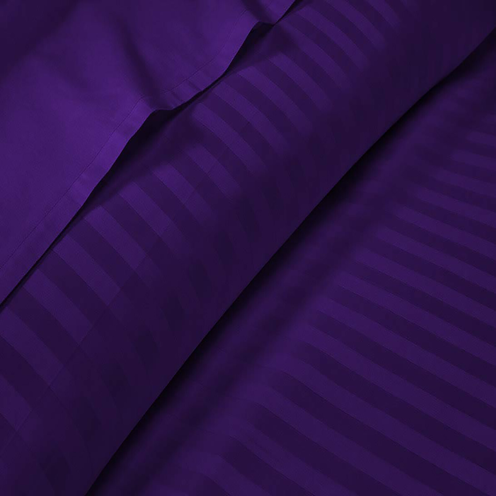 100% EGYPTIAN COTTON EXTRA DEEP POCKET BED SHEETS PURPLE STRIPE