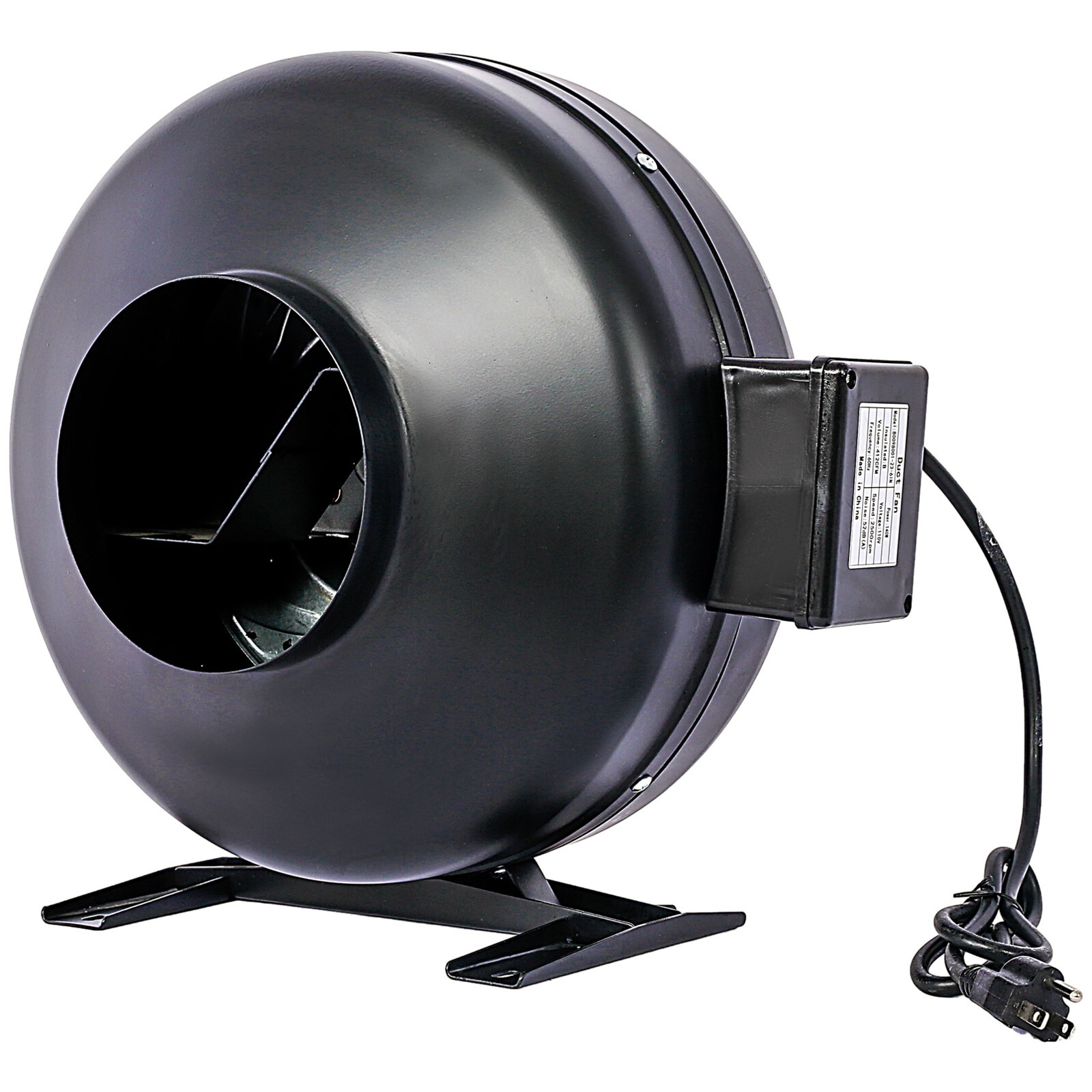 6'' 412 CFM Inline Duct Fan: Air Circulation Vent Blower