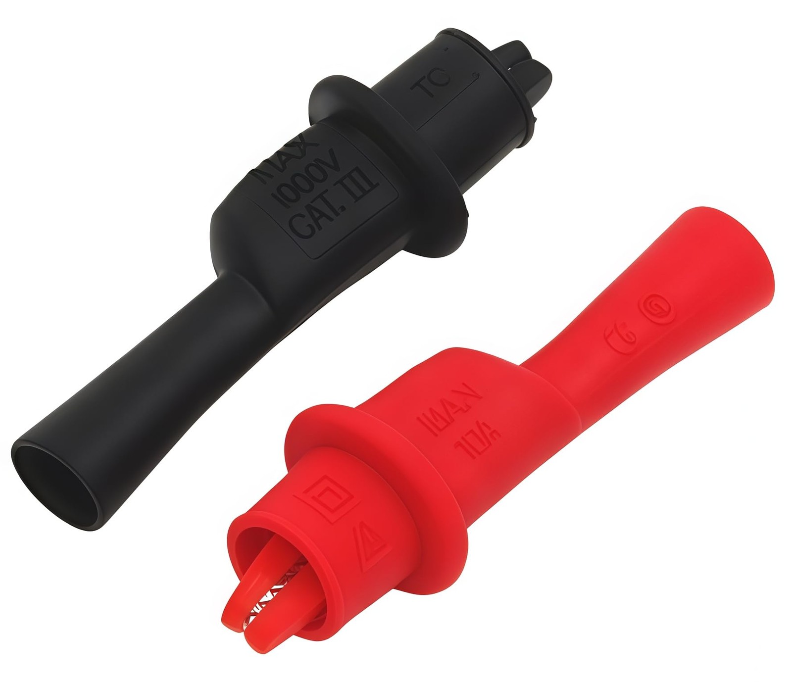 TestHelper AC15 Insulated Test Probe Push On Alligator Clips Red,Black